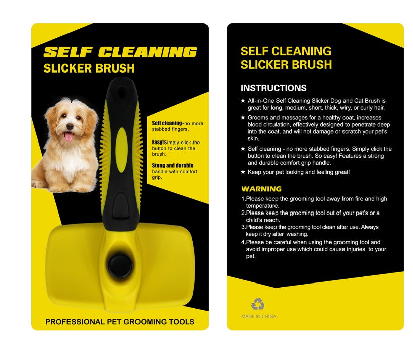 Quick-Clean Pet Slicker Brush for Smooth, Healthy Coats