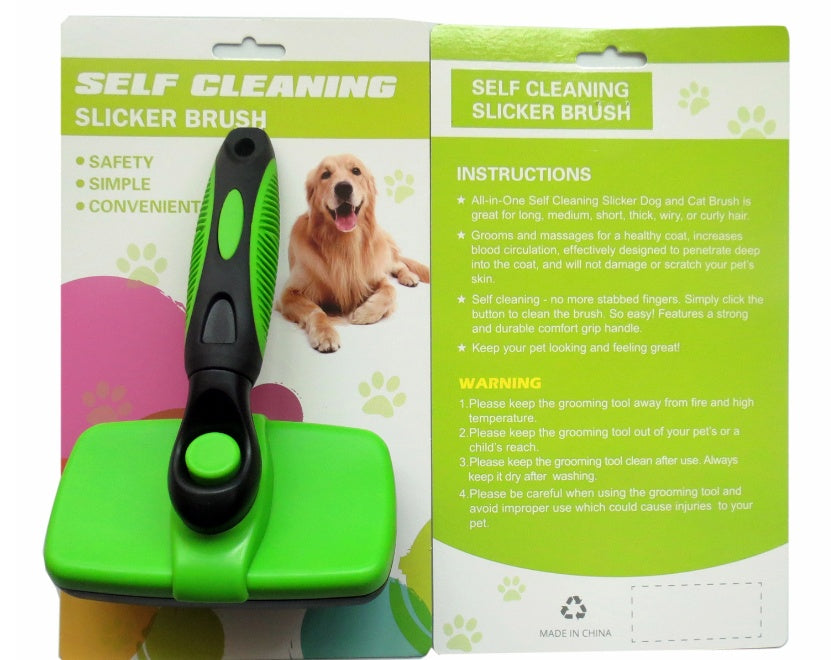 Quick-Clean Pet Slicker Brush for Smooth, Healthy Coats