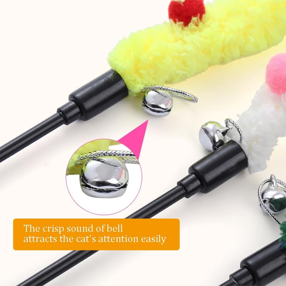 Plush Feather Teaser Wand for Cats